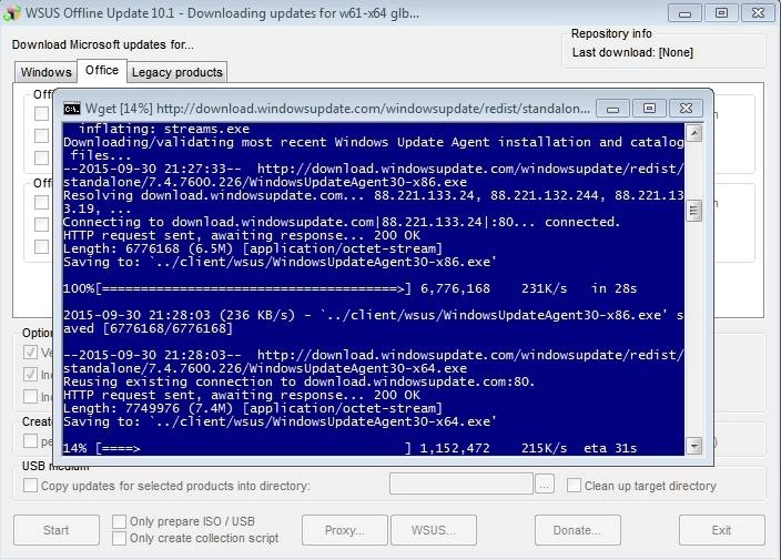 Активация WSUS Offline Update 12.0 Portable