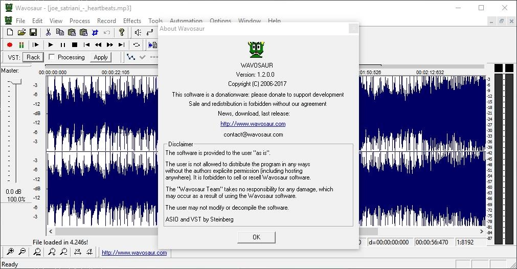 Активация Wavosaur 1.2.0.0 Portable