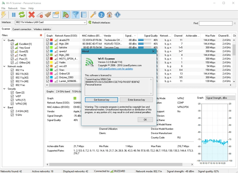 Активация Wi-Fi Scanner 3.2.0 build 114