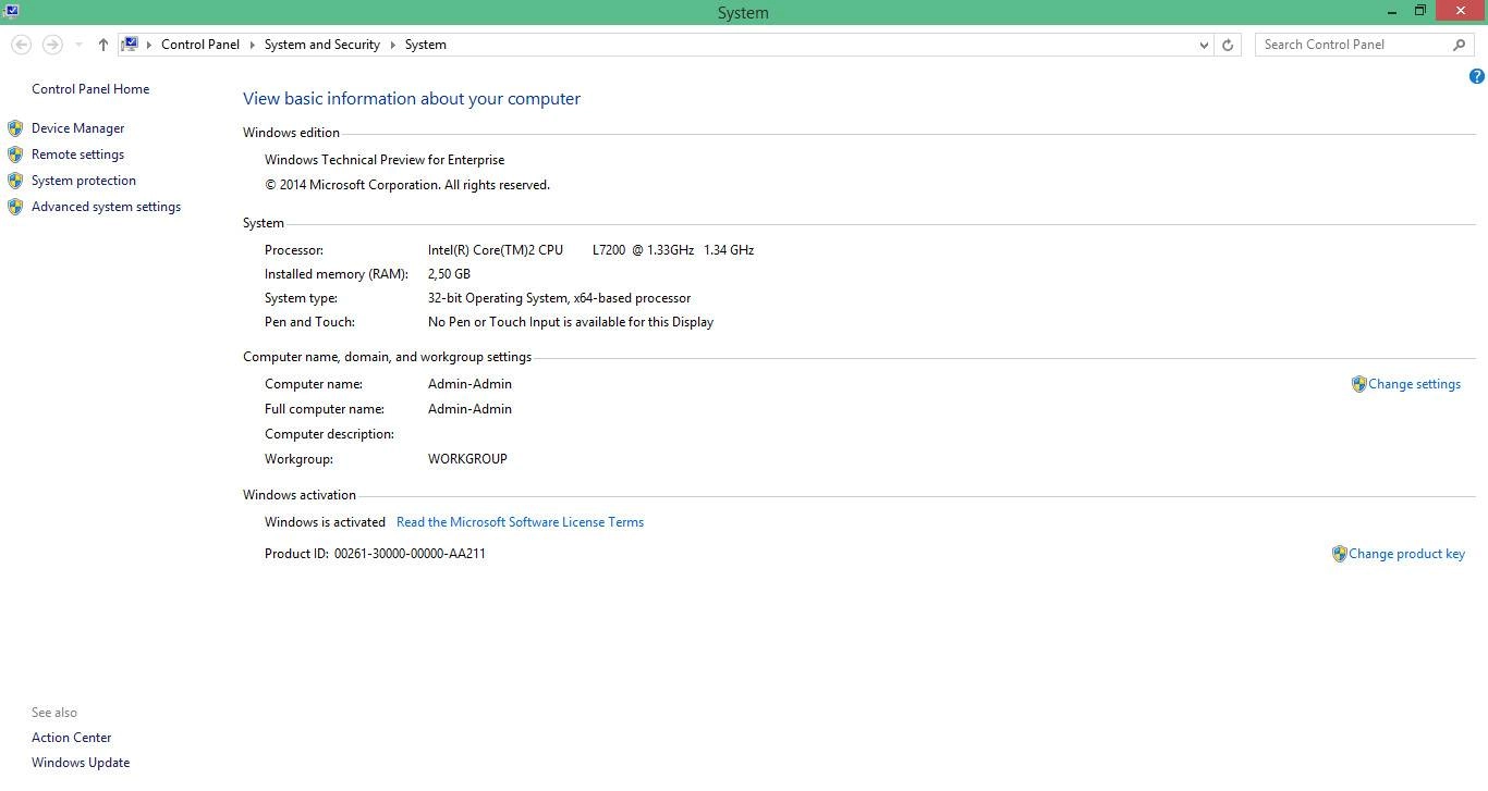 Активация Windows 10 Enterprise Technical Preview