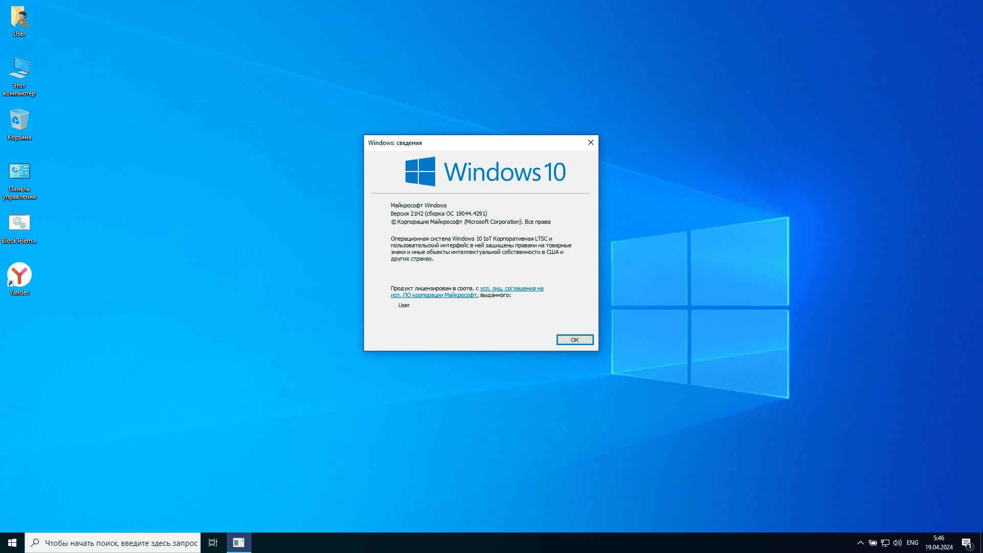 Активация Windows 10 IoT Enterprise LTSC 19044.4291 by Revision x64