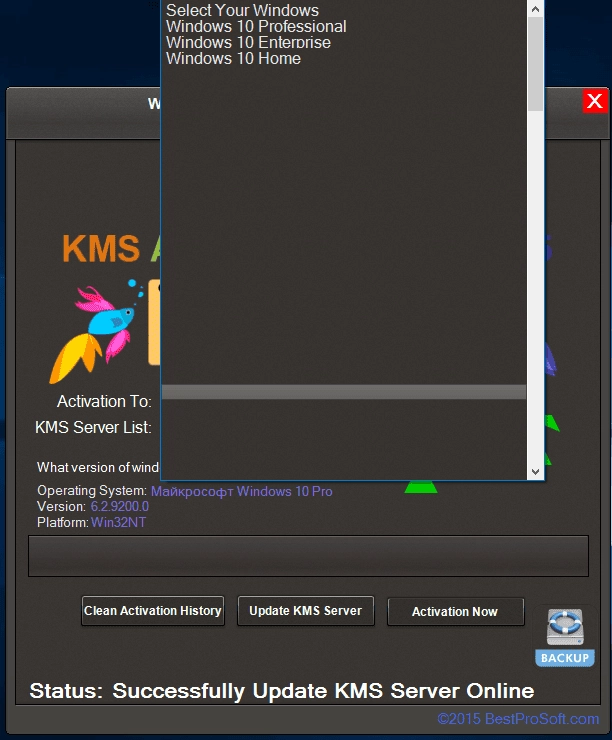Активация Windows 10 KMS Activator Ultimate v1.2