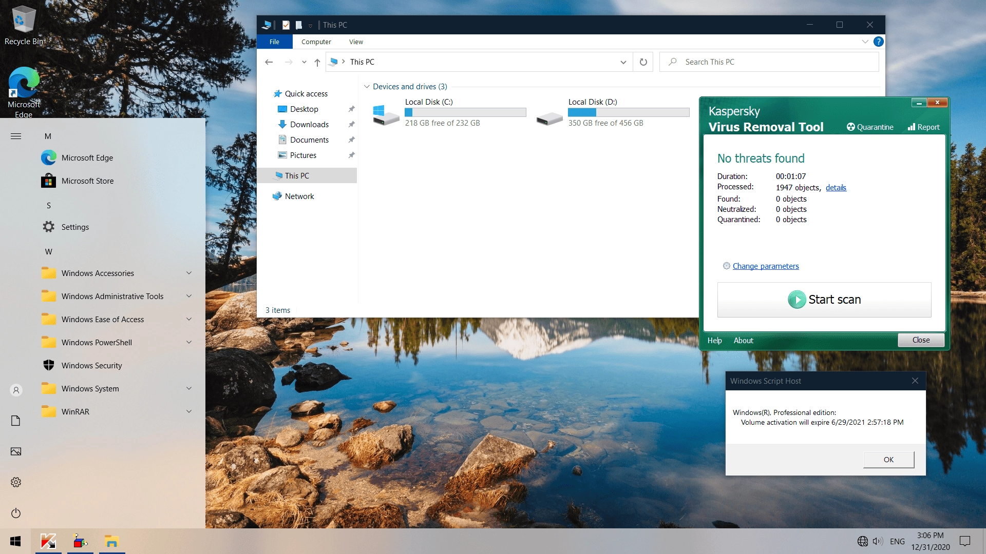 Активация Windows 10 PRO 20H2 x64 19042.685
