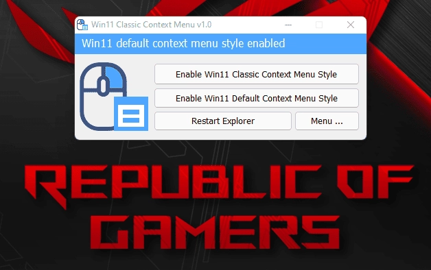 Активация Windows 11 Classic Context Menu v1.2 Portable