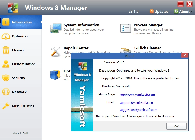 Активация Windows 8 Manager 2.1.5