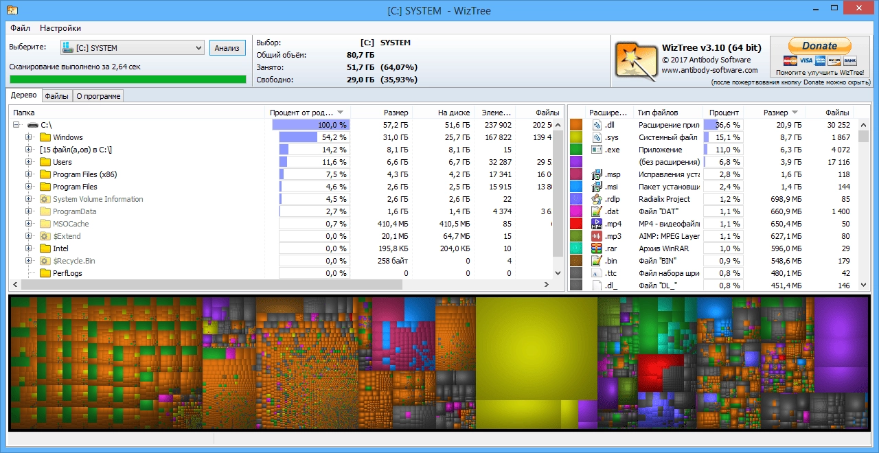 Активация WizTree 4.18 + Portable