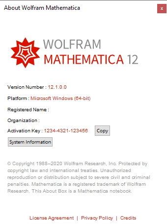 Активация Wolfram Mathematica 12.1.0