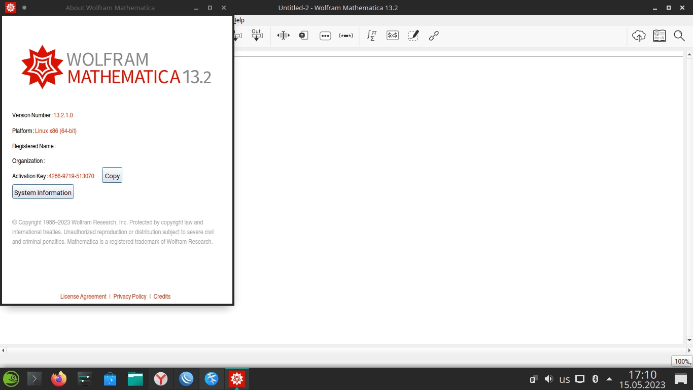 Активация Wolfram Mathematica 13.3.1.0
