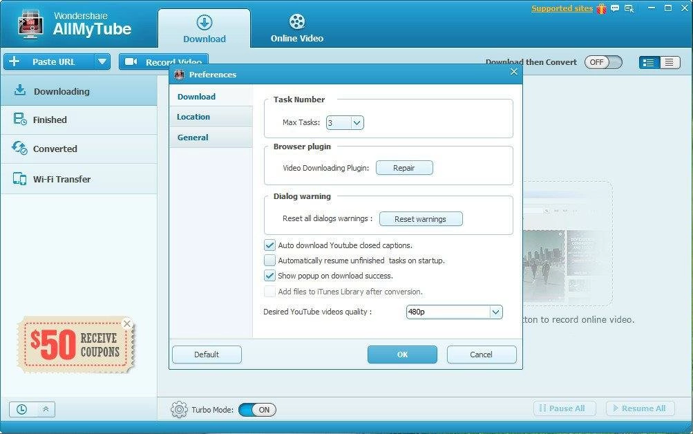 Активация Wondershare AllMyTube 4.7.0