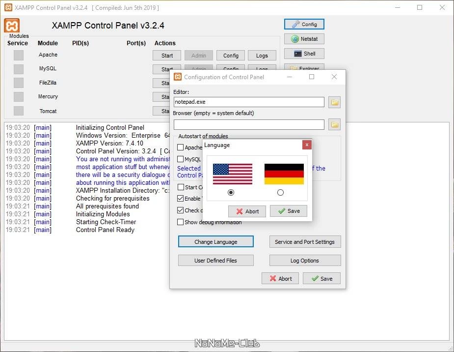 Активация XAMPP 7.4.10 + Portable
