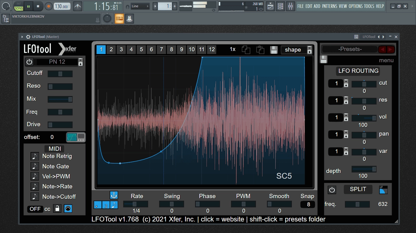 Активация Xfer Records LFOTool 1.768 VST, AAX