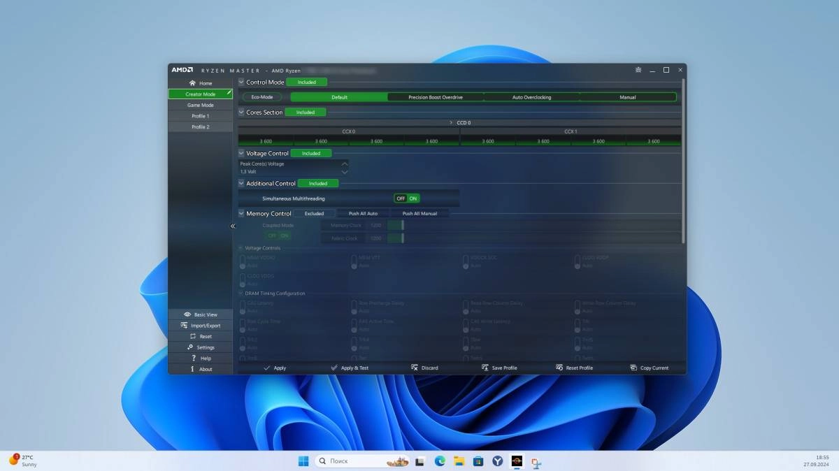 Как пользоваться AMD Ryzen Master 2.14.2.3341