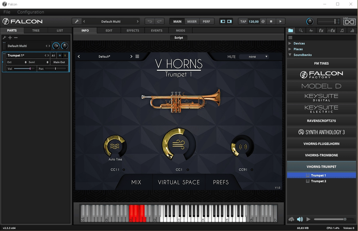 Как пользоваться Acoustic samples - VHorns Brass Section for 1.0