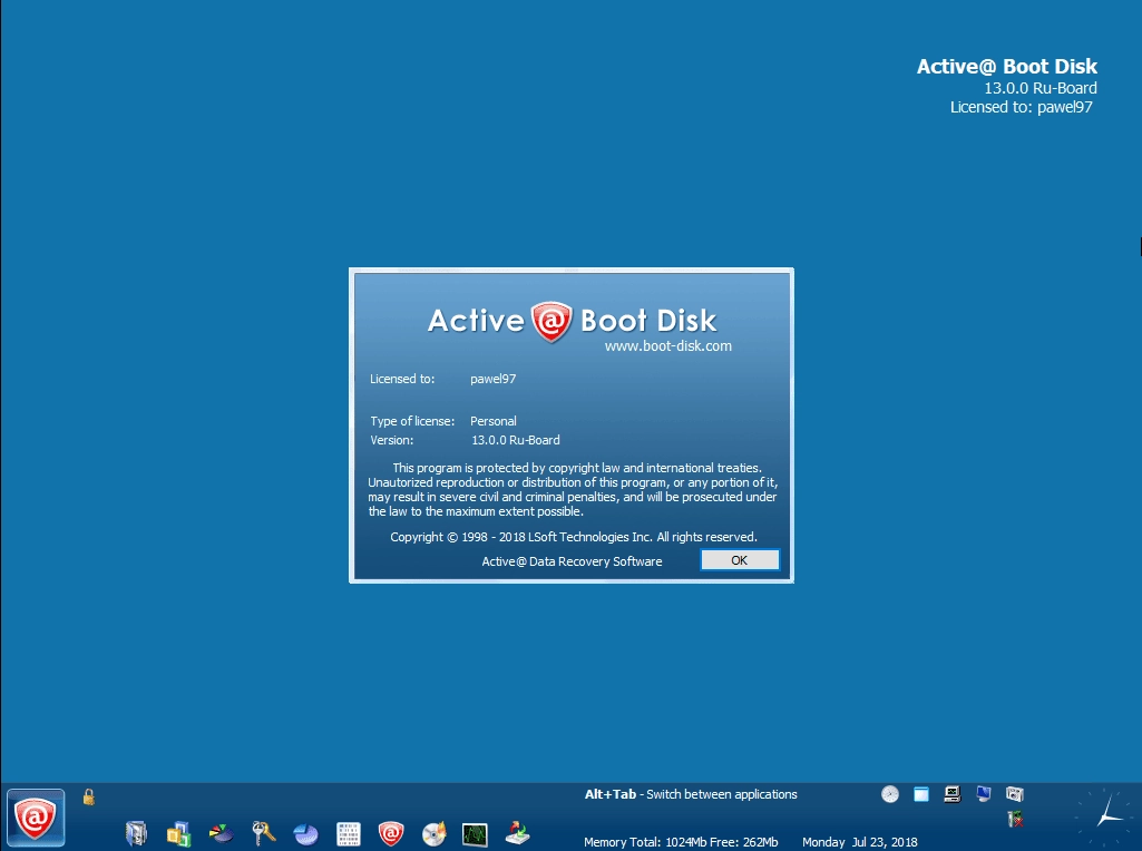 Как пользоваться Active@ Boot Disk 14.0.0.4