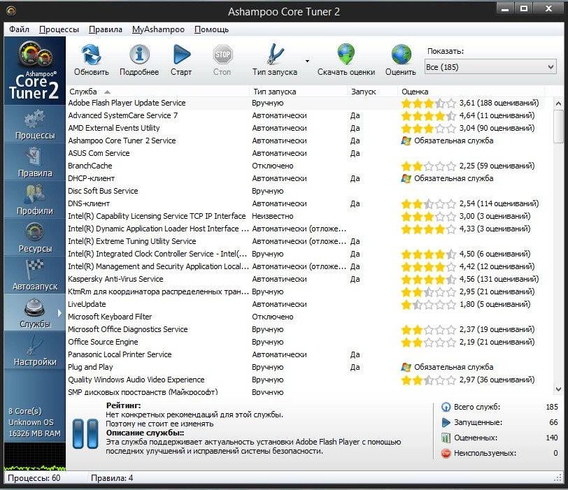 Как пользоваться Ashampoo Core Tuner 2.0.1 DC 29.10.2014