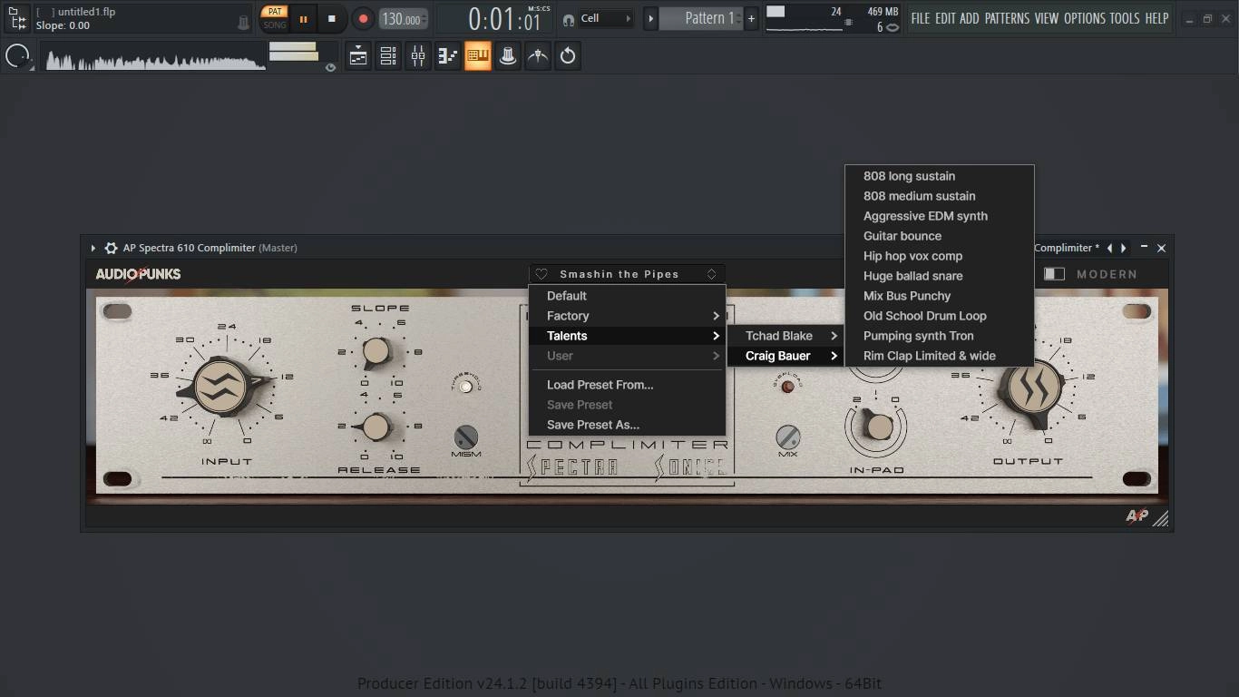 Как пользоваться Audiopunks - Spectra 610 Complimiter 1.0.0 VST 3, AAX