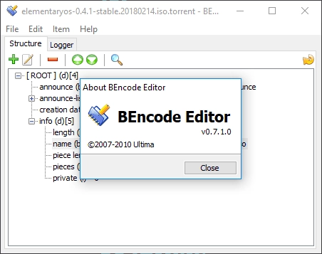 Как пользоваться BEncode Editor 0.7.1.0 Portable