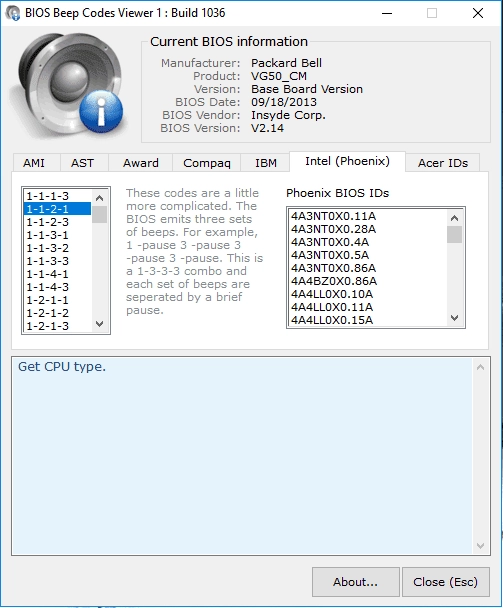 Как пользоваться Bios beep codes viewer 1.0.3.1036 Portable