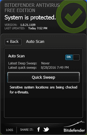 Как пользоваться Bitdefender Antivirus Free Edition 1.0.21.1109