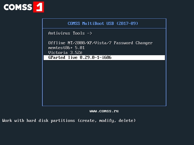 Как пользоваться COMSS Boot USB 2017-10