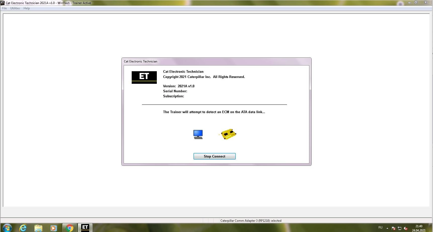 Как пользоваться Caterpillar Electronic Technician 2021A