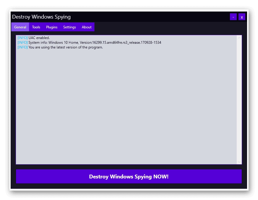 Как пользоваться Destroy Windows Spying 1.0.1.0 Portable