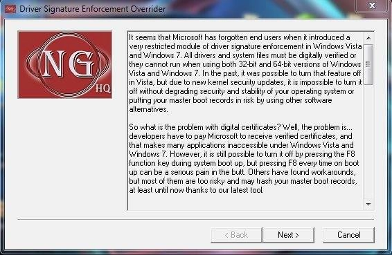 Как пользоваться Driver Signature Enforcement Overrider 1.3b