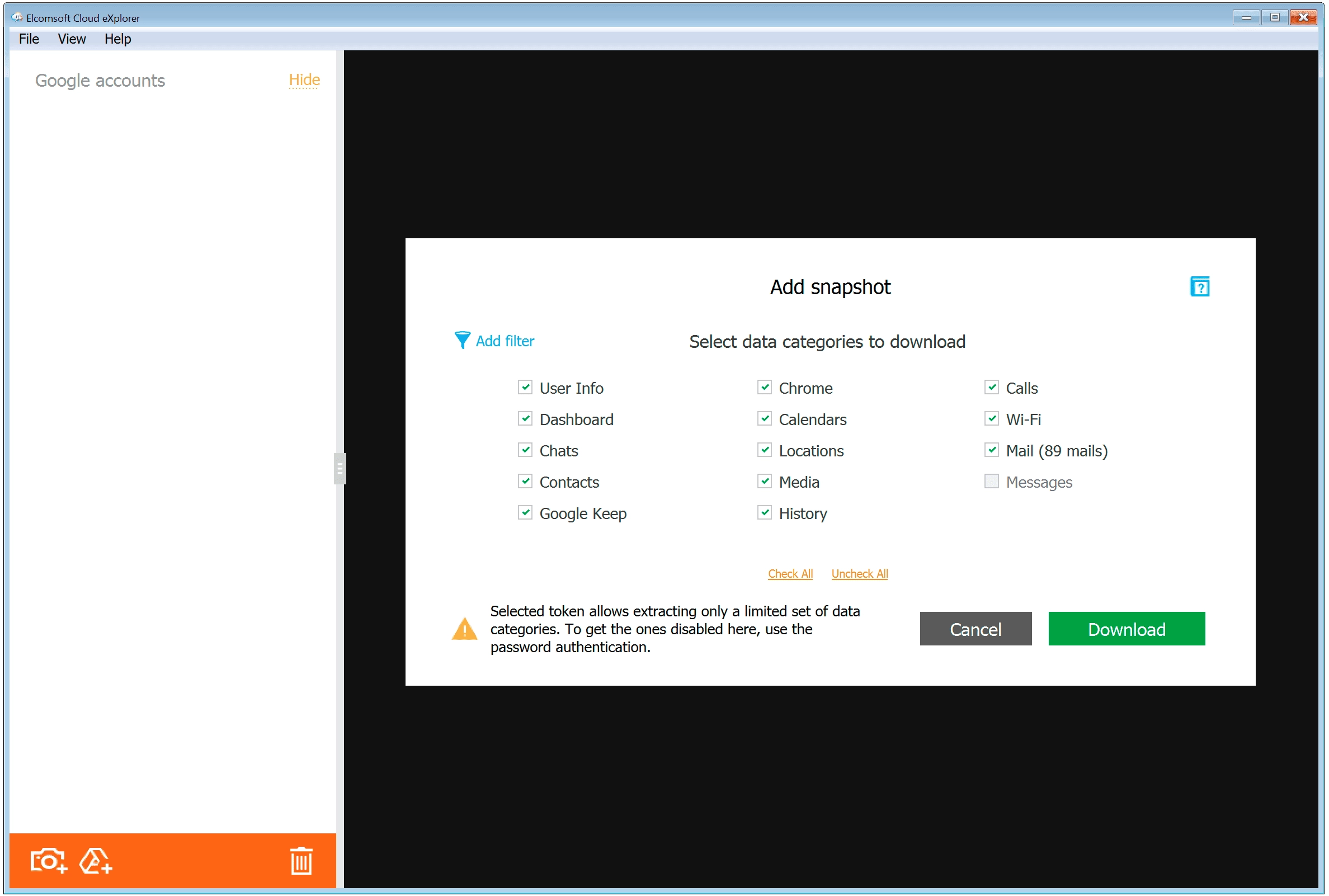 Как пользоваться Elcomsoft Cloud eXplorer Forensic Edition 2.22.34665