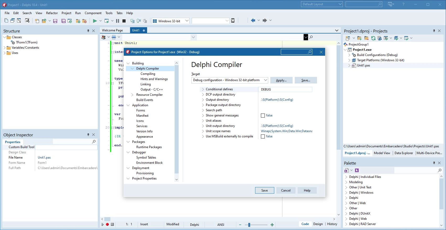 Как пользоваться Embarcadero Delphi 10.4.1 Sydney Architect 27.0.38860.1461 Lite v16.1