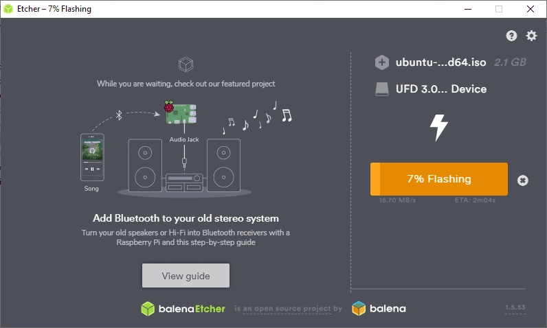 Как пользоваться Etcher 1.6.0 + Portable