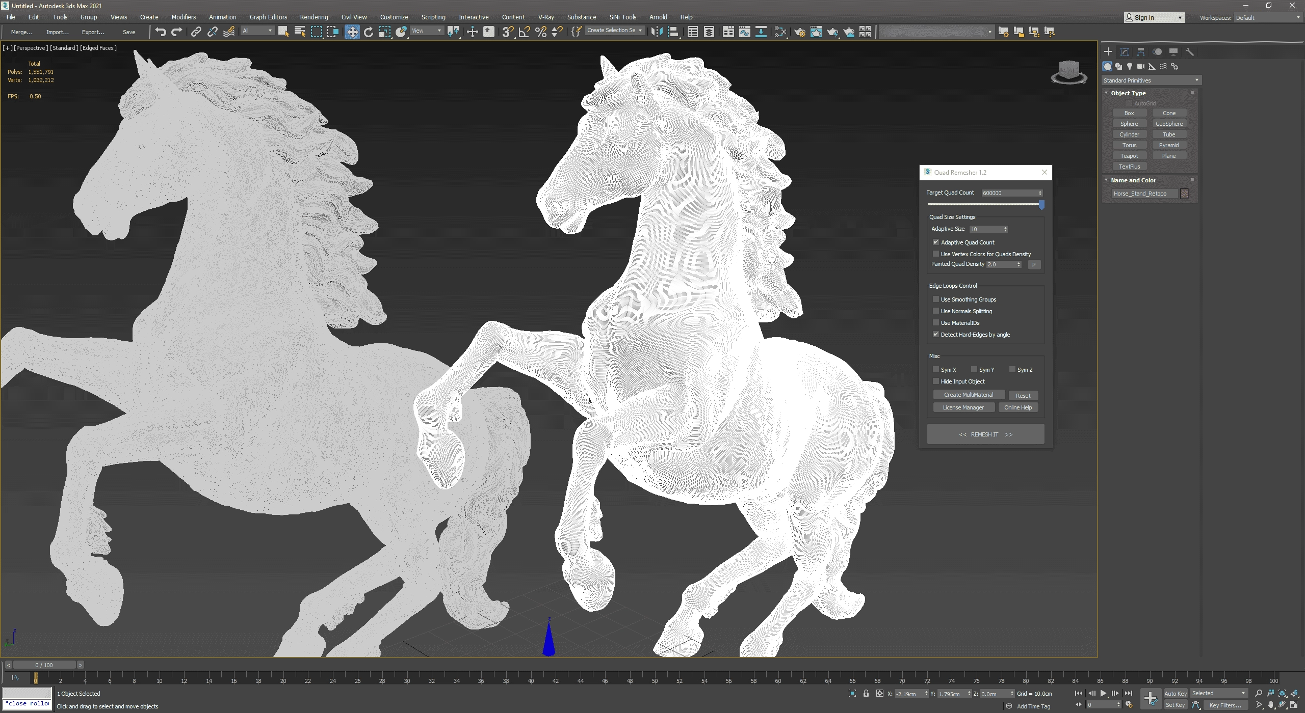 Как пользоваться Exoside QuadRemesher 1.2.1 for 3ds Max