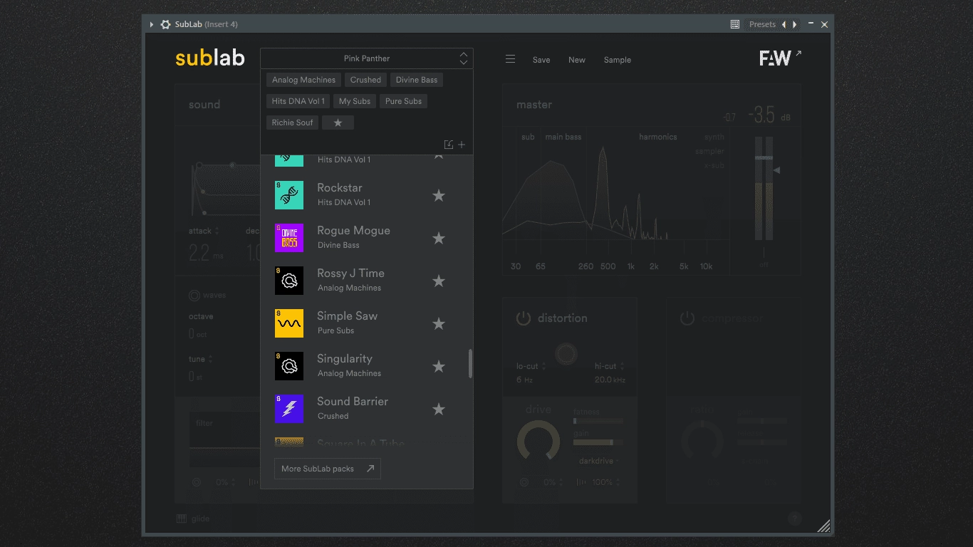 Как пользоваться FAW SubLab 1.1.8 Beta 6 STANDALONE, VSTi, VSTi3, AAX