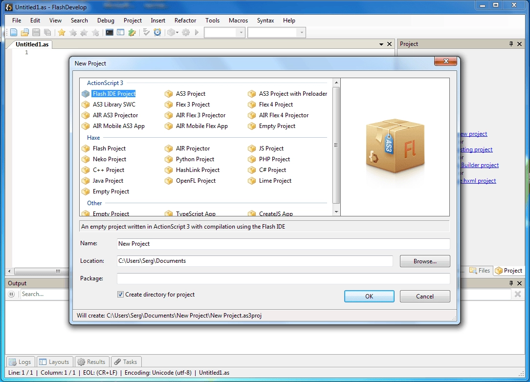 Как пользоваться FlashDevelop 5.3.3.1