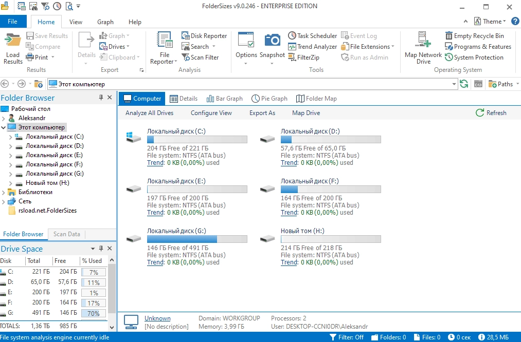 Как пользоваться FolderSizes 9.0.246 Enterprise Edition