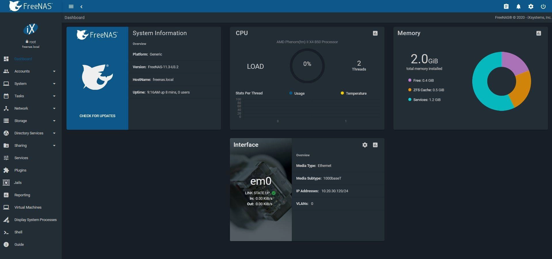 Как пользоваться FreeNAS 11.3-U3.2 1xCD