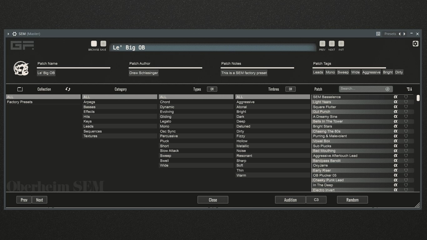 Как пользоваться GForce Software Oberheim SEM 1.5.0 Standalone, VSTi, VSTi 3, AAX