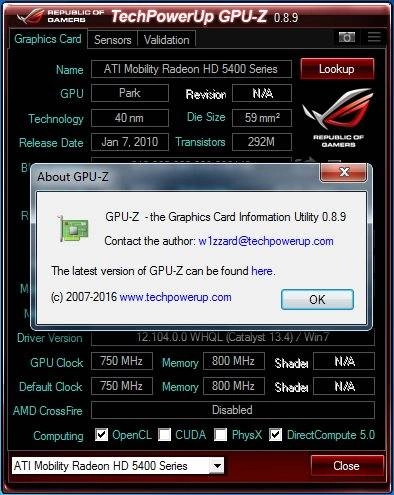 Как пользоваться GPU-Z 0.8.9 + ASUS ROG Skin