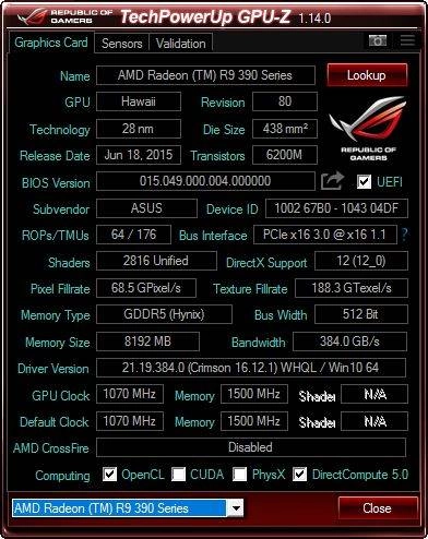 Как пользоваться GPU-Z 1.14.0 + ASUS ROG Skin