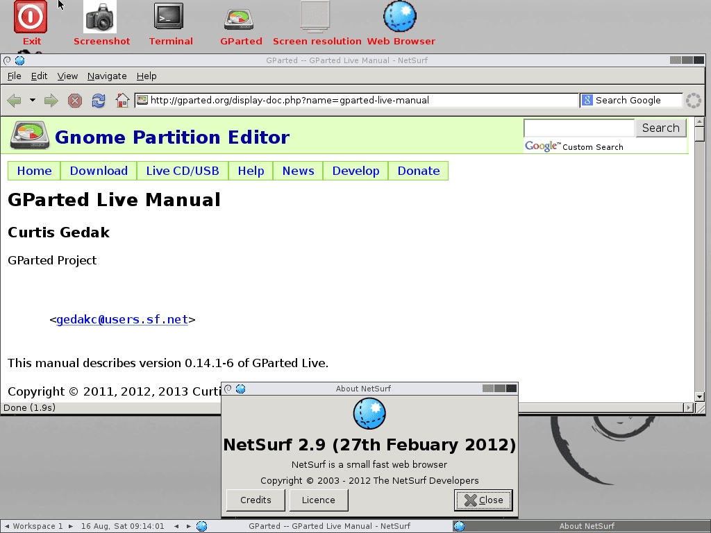 Как пользоваться GParted LiveCD 0.19.1-1 3 x miniCD