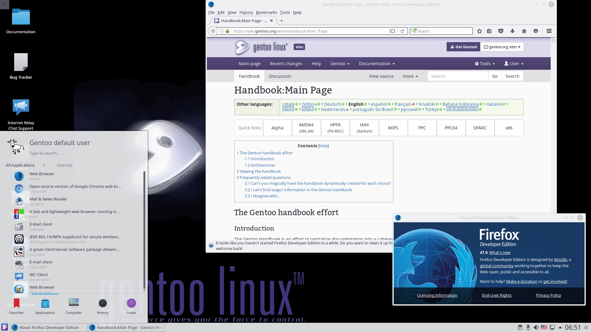 Как пользоваться Gentoo Linux 20160704 LiveDVD