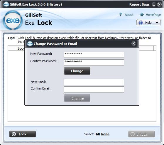 Как пользоваться Gilisoft Exe Lock 5.0.0