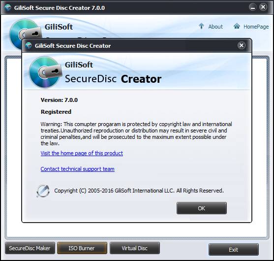 Как пользоваться Gilisoft Secure Disc Creator 7.0.0
