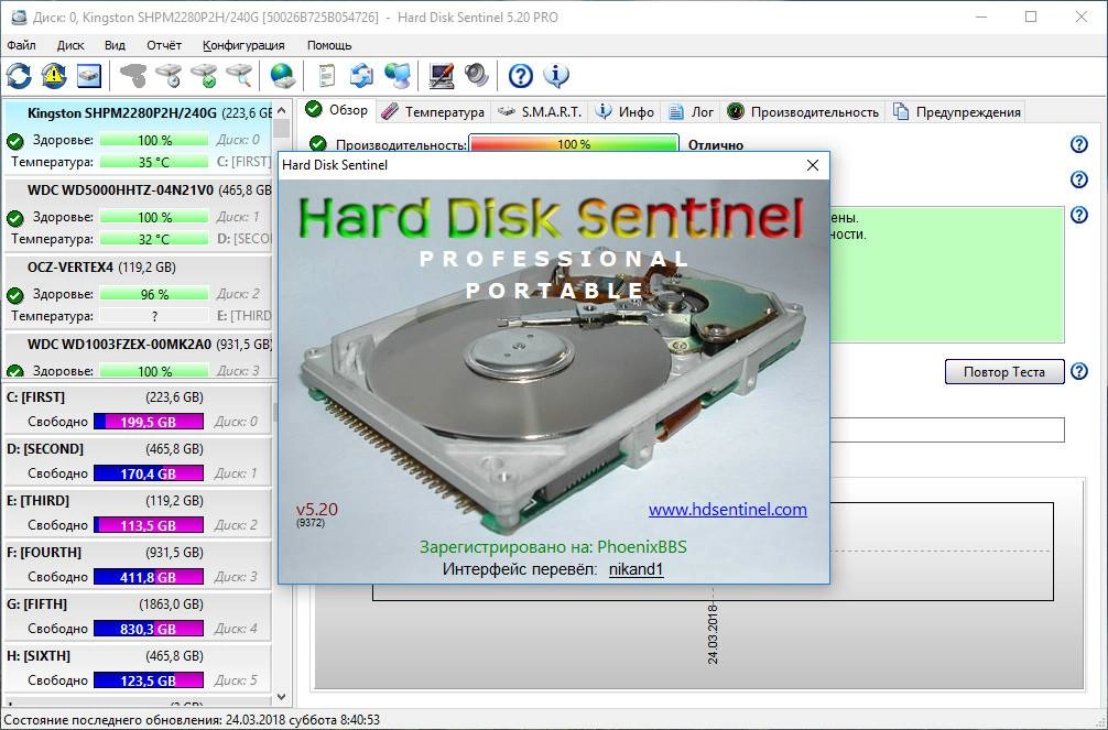 Как пользоваться Hard Disk Sentinel Pro 5.20 Build 9372 RePack by elchupacabra