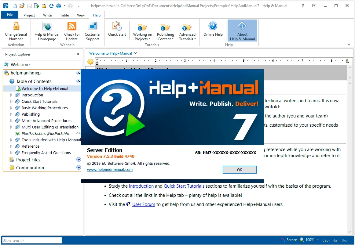 Как пользоваться Help+Manual Server Edition 7.5.3 Build 4740