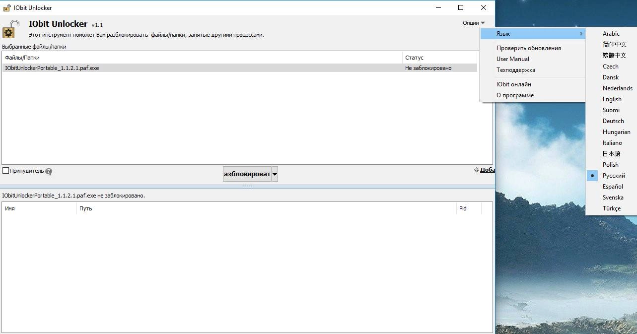 Как пользоваться IObit Unlocker 1.1.2.1 Final Portable by PortableApps