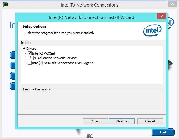 Как пользоваться Intel Network Connections Software 20.6 WHQL
