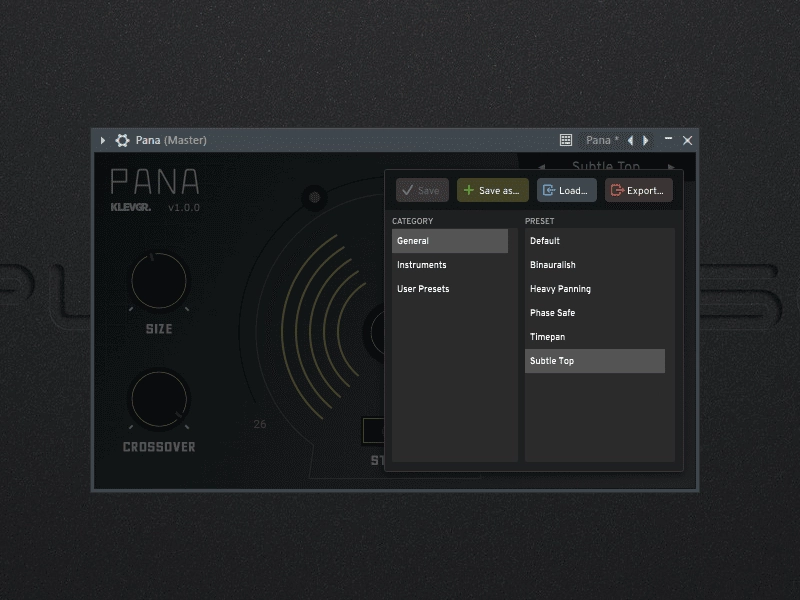 Как пользоваться Klevgrand Pana 1.0.0 VST, VST3, AAX