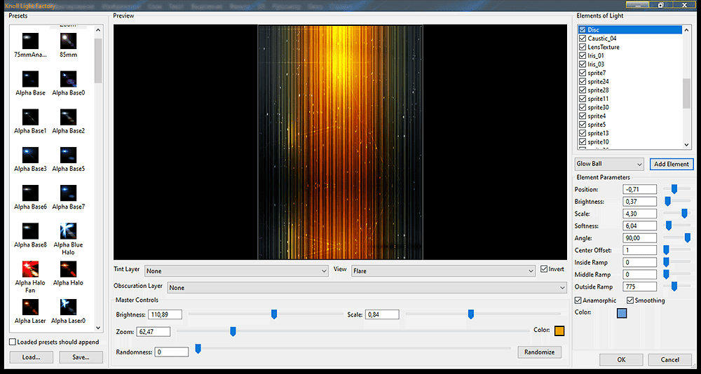 Как пользоваться Knoll Light Factory for Photoshop 3.2.2 RePack by igordz