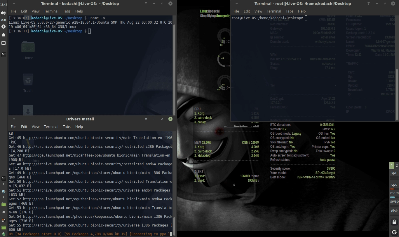 Как пользоваться Kodachi Linux 6.2 1xDVD