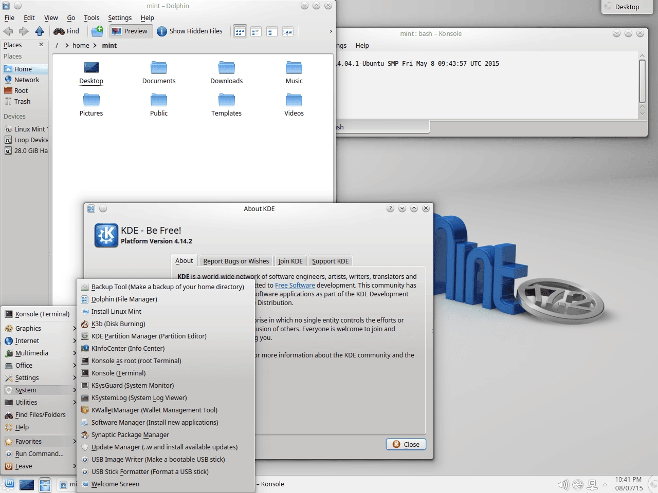 Как пользоваться Linux Mint 17.2 Rafaela KDE 2xDVD